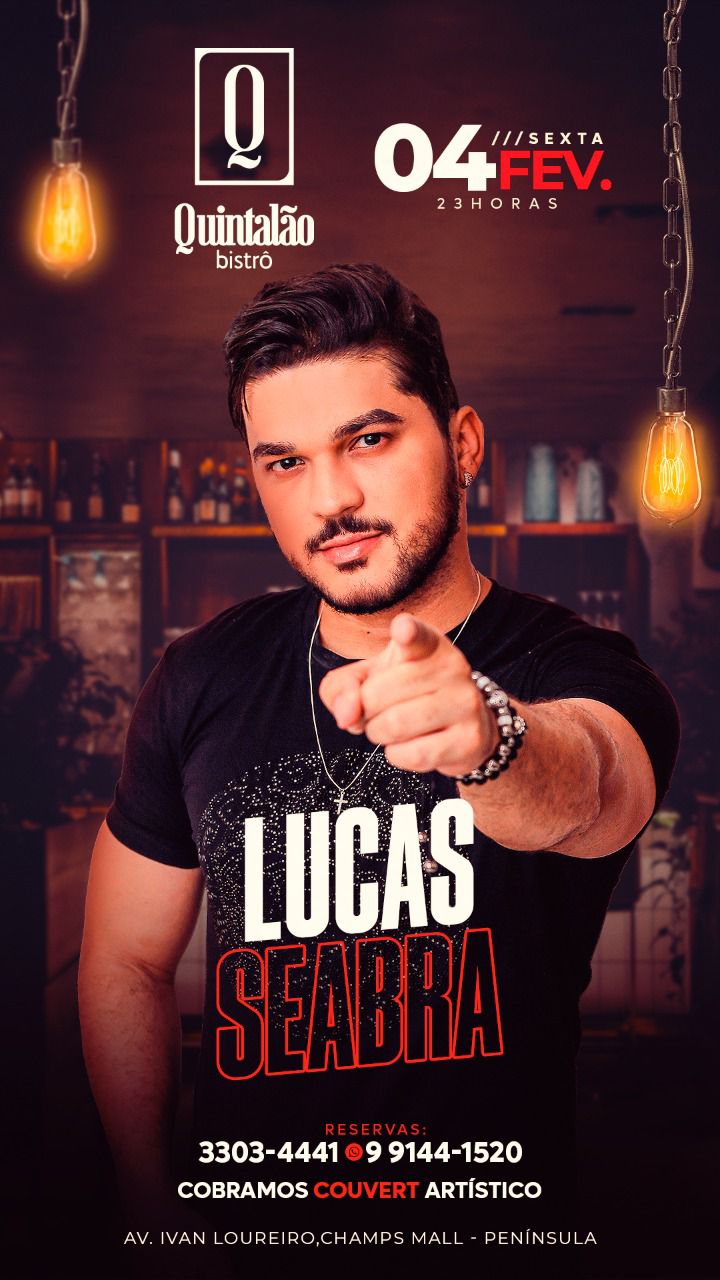 Lucas Seabra está de volta e se apresenta nesta sexta, no Quintalão, em São  Luís | Luís Cardoso – Bastidores da Notícia